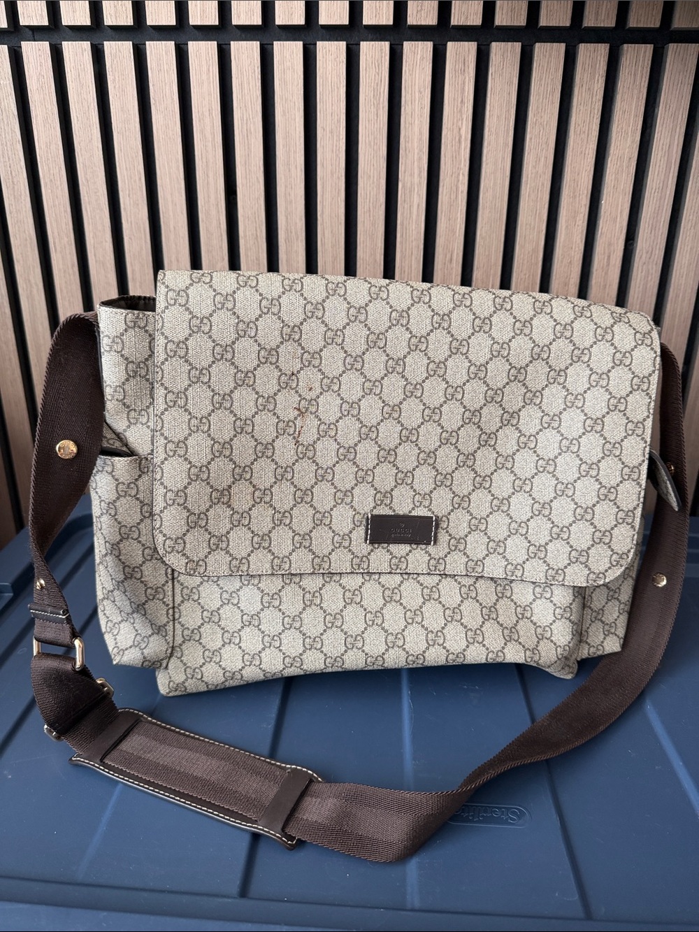 Gucci Beige Diaper Bag with Changing pad